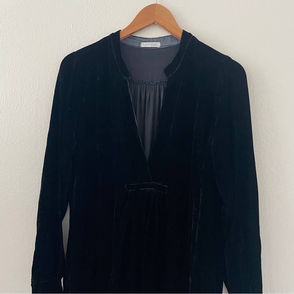 Free People x CP Shades Jacey Black Silk Blend Velvet Long Sleeve Tunic Top - Picture 7 of 7
